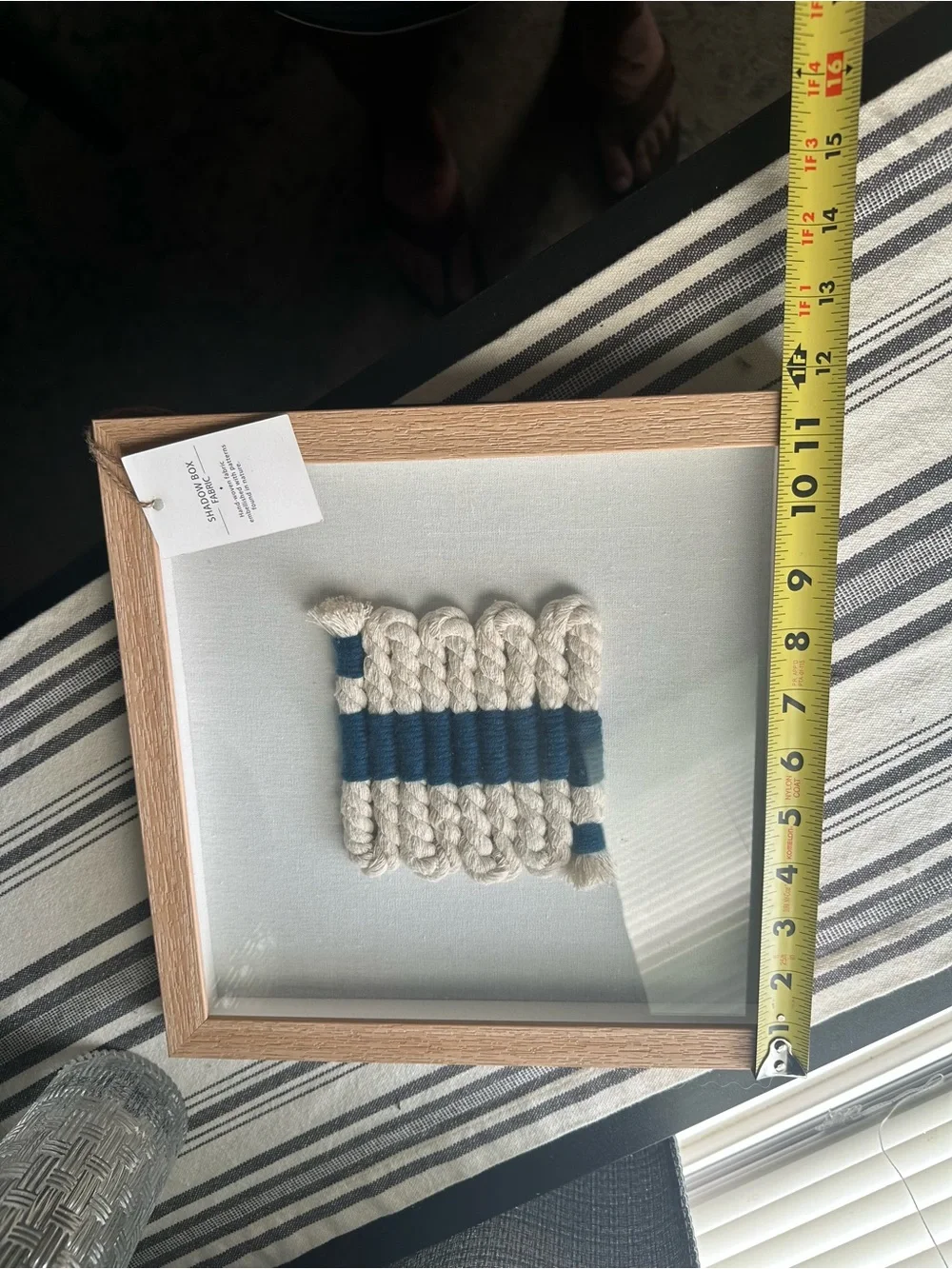 Framed Rope Wall Art in Natural and Navy